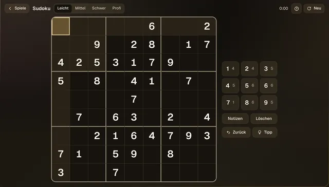 Das Spiel Sudoku in Kairo (Bildschirmfoto)